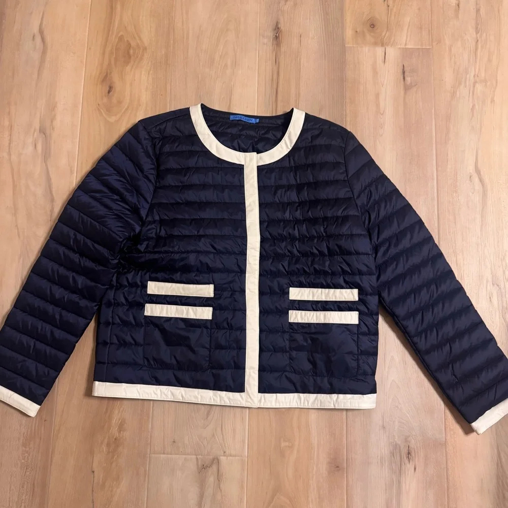 J. McLaughlin Eva Puffer Jacket in Dark Navy Size Large - Picture 5 of 11